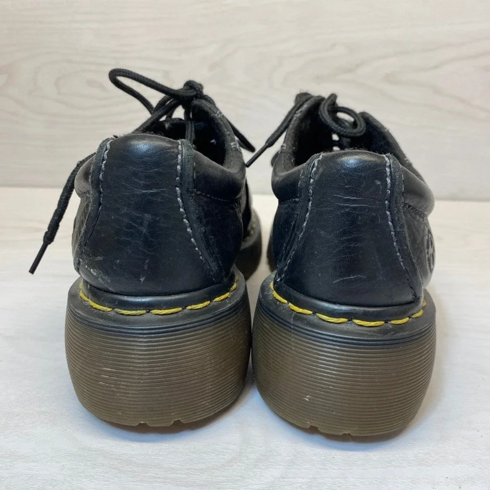 Dr. Martens Womens 7 Oxford Shoes Daisy Platform Chunky Black Leather Vintage